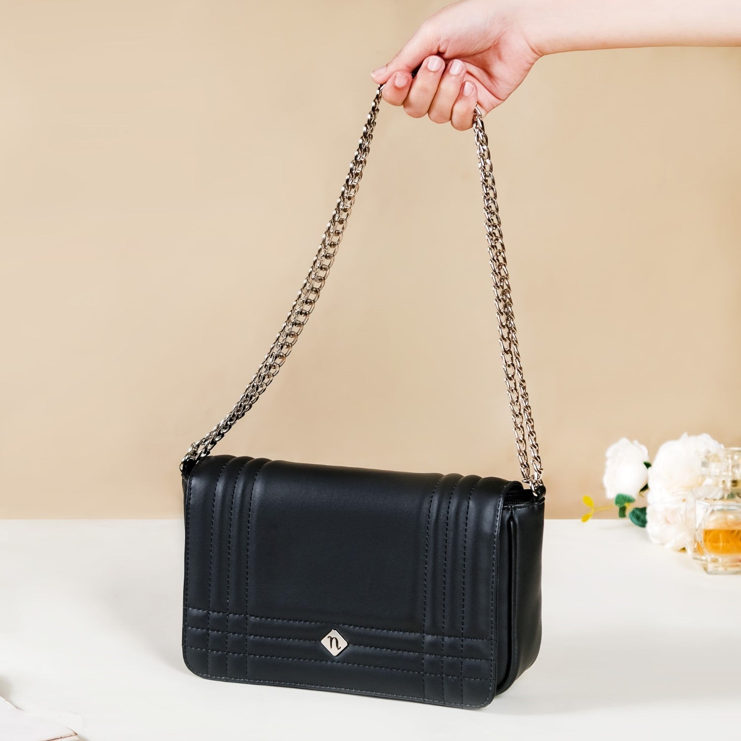 Buy HauteSauce Black Medium Shoulder Bag at Best Price @ Tata CLiQ