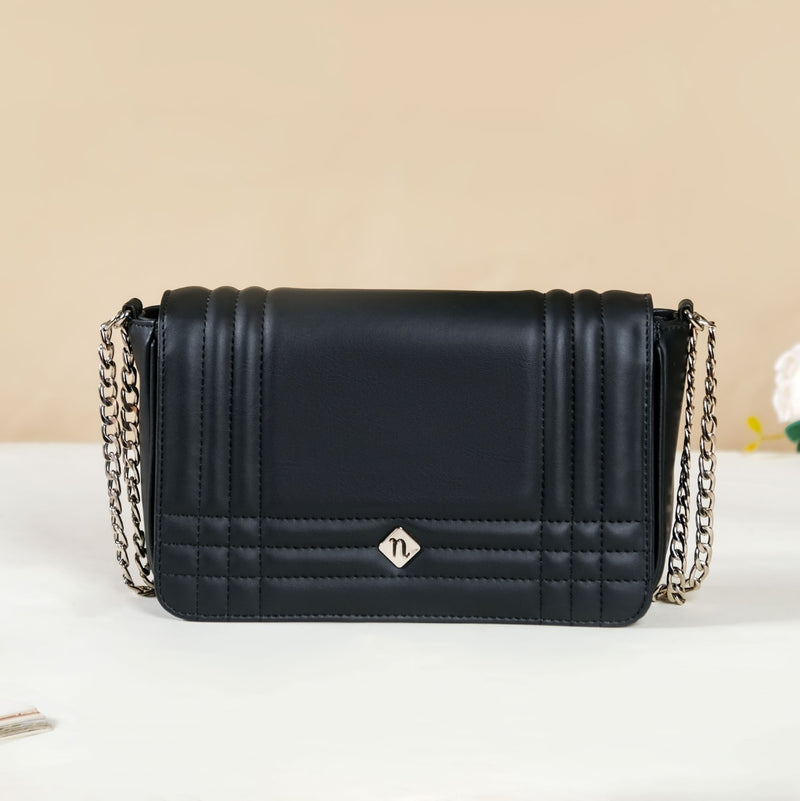 Shoulder Bag With Chain Strap Black