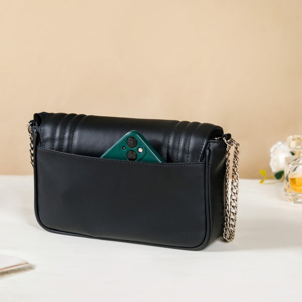 Must Have Classic Black Quilted Shoulder Bag