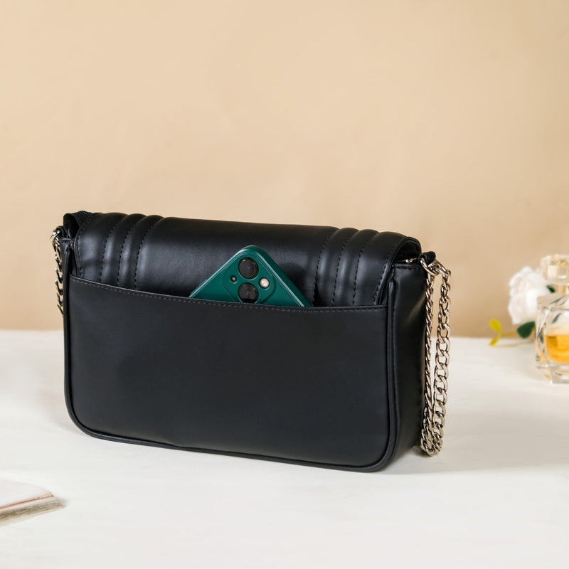 Shoulder Bag With Chain Strap Black