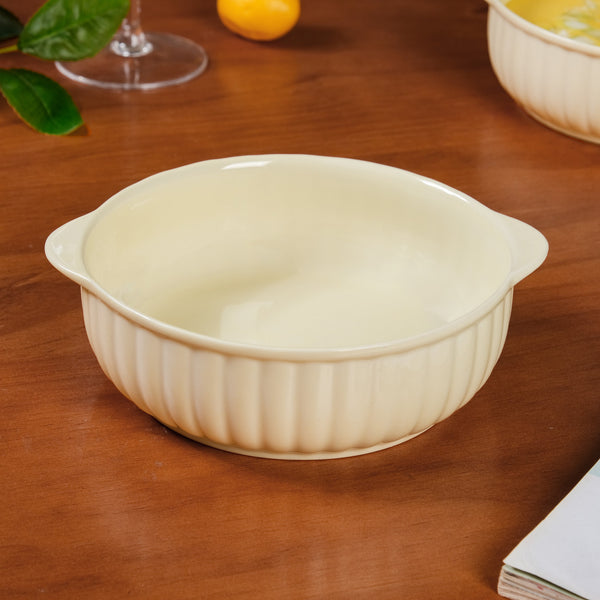 Set Of 2 Glossy Ceramic Bowls For Serving 800ml