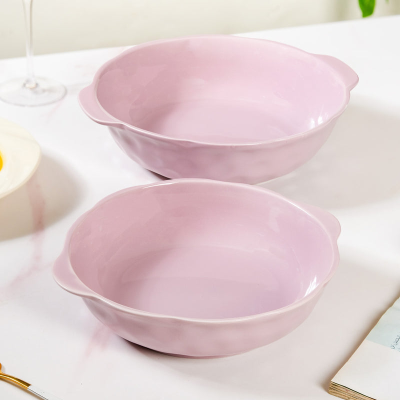 Textured Pebble Ceramic Casserole Set Of 2