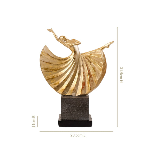 Ballet Dancer Home Decor Statue Gold