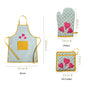 Balloon Heart Apron With Mitten And Pot Holder