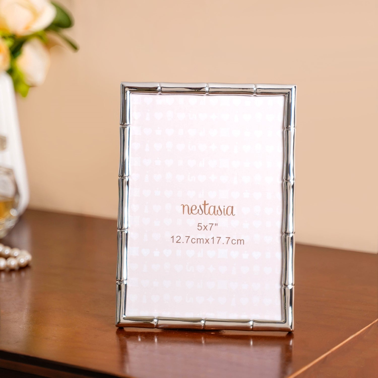 Silver Chic Bamboo Design Photo Frame Large 13x18cm