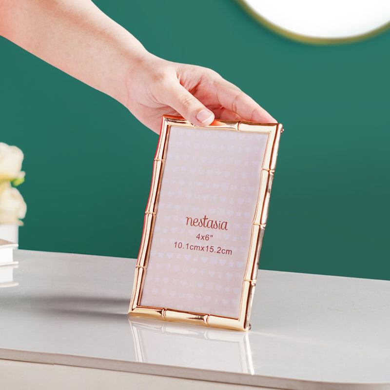 Bamboo Cut Photo Frame Small Gold 4x6