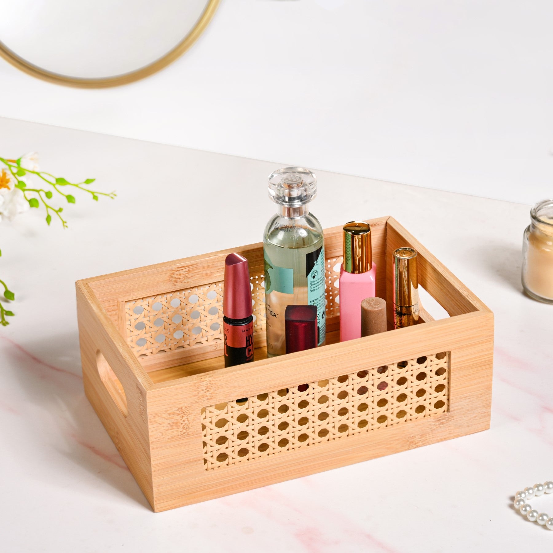 Bamboo Wood Decorative Weave Storage Basket