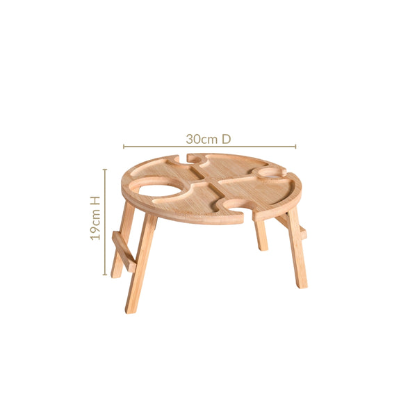 Bamboo Wine Glass Holder Snack Tray