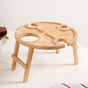 Bamboo Picnic Table With Wine Glass Holder
