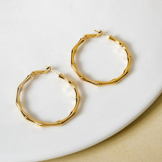 Bamboo Stem Hoops Gold