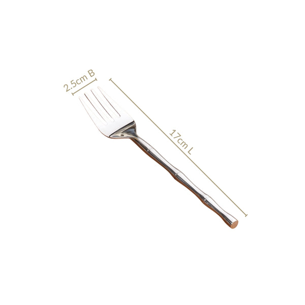 Bamboo Inspired Stainless Steel Fork Set Of 6