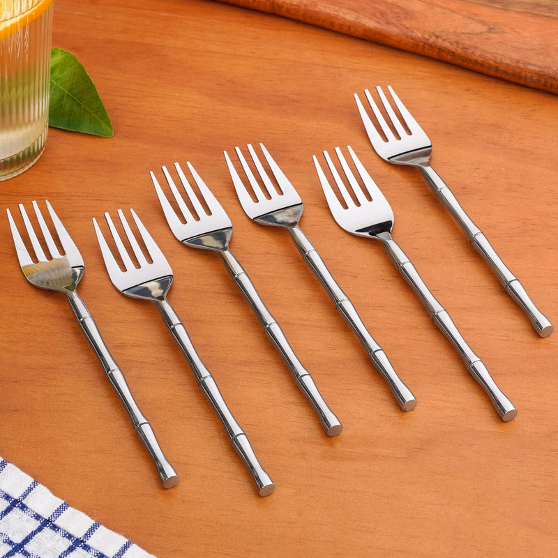 Bamboo Stem Stainless Steel Fork Set Of 6