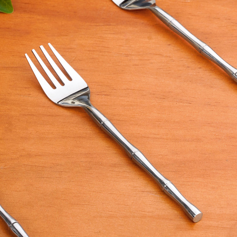 Bamboo Stem Stainless Steel Fork Set Of 6