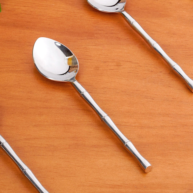 Bamboo Stem Stainless Steel Spoon Set Of 6