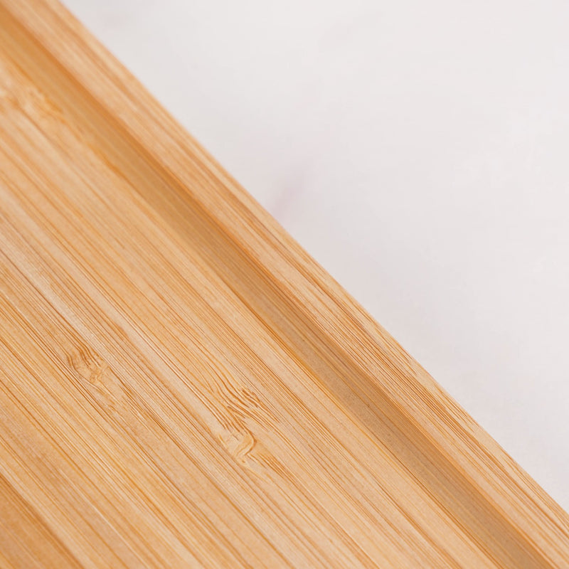 Bamboo Tray With Leather Handles