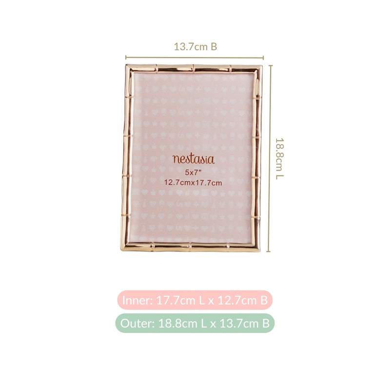 Bamboo Cut Photo Frame Medium Gold 5x7"