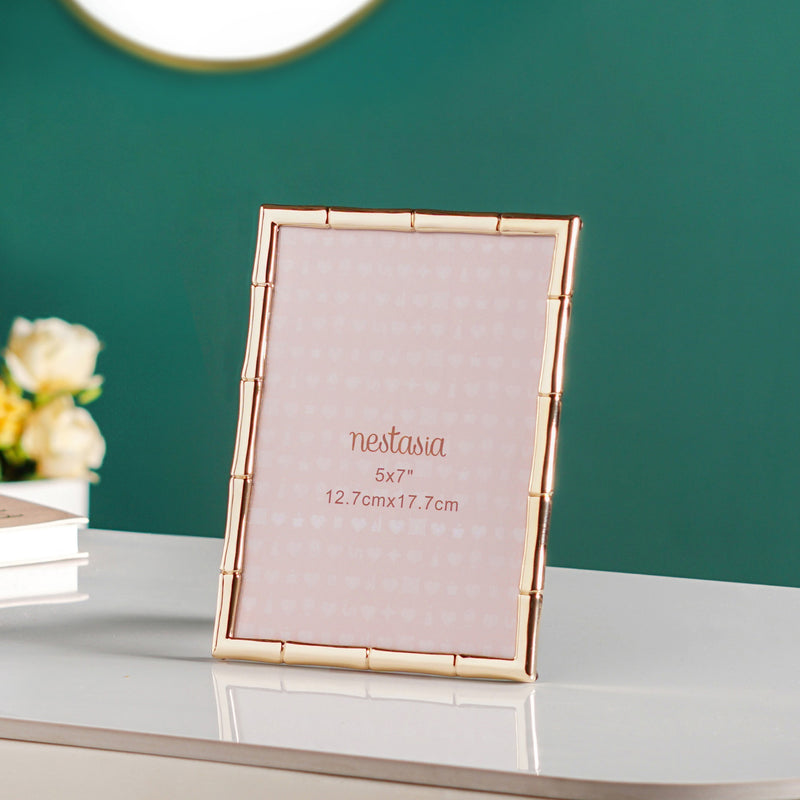 Bamboo Cut Photo Frame Medium Gold 5x7"