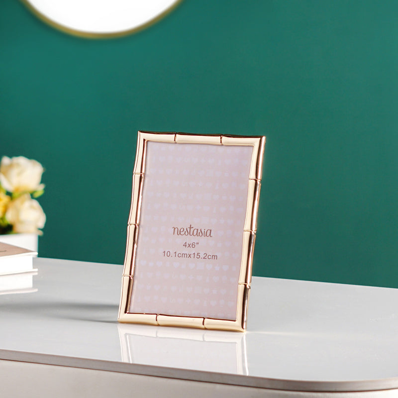 Bamboo Cut Photo Frame Small Gold 4x6"