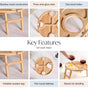 Bamboo Picnic Table With Wine Glass Holder