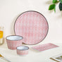 Baroque Pink 16 Piece Ceramic Dinner Set For 4