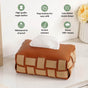 Basket Weave Tissue Box Brown Beige
