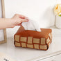 Basket Weave Tissue Box Brown Beige