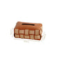 Basket Weave Tissue Box Brown Beige