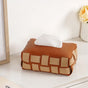 Basket Weave Tissue Box Brown Beige