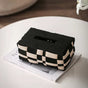 Basket Weave Vegan Leather Tissue Box Black And Beige