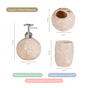 Beige Embossed Ceramic Bath Set Of 3