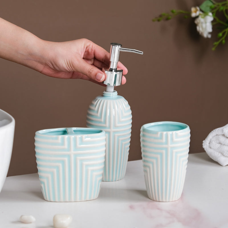 Serene Blue Bath Set Of 3