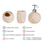 Beige Embossed Ceramic Bath Set Of 3