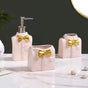 Pink Gloss Bowtie Shirt Ceramic Bath Set Of 3