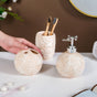 Beige Embossed Ceramic Bath Set Of 3