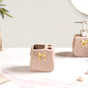 Taupe Gold Bow Accented Bath Accessories Set Of 3