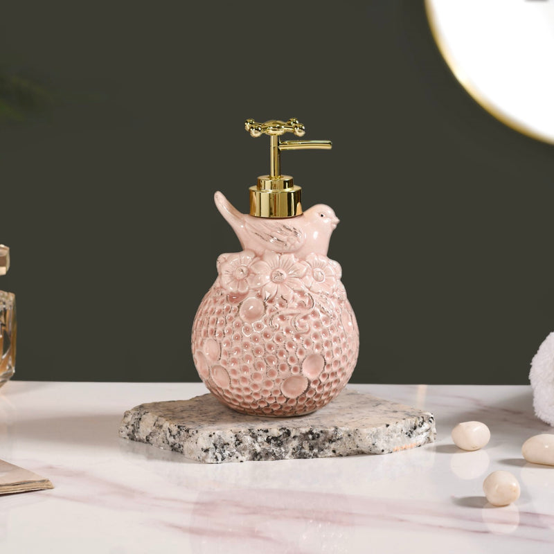 Pink Bird Embossed Liquid Dispenser