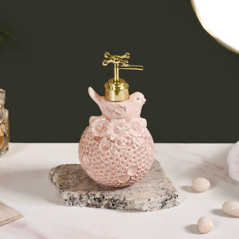 Pink Bird Embossed Liquid Dispenser