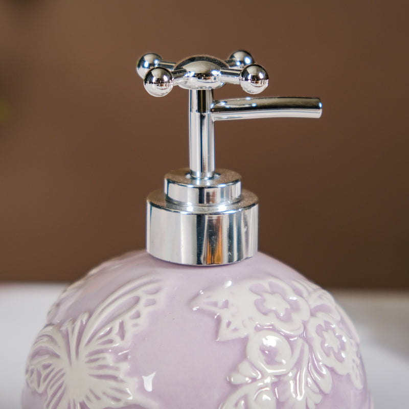 Lavender Butterfly Bath Accessories Set Of 3