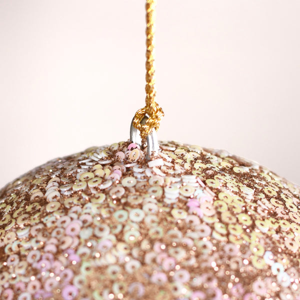Sequin Baubles For Christmas Tree Decoration Set of 2
