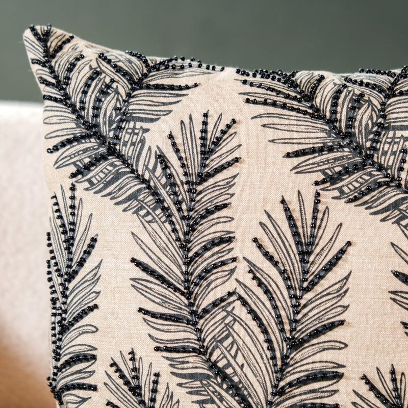 Sustainable Beaded Sofa Cushion Cover 15x15 Inch