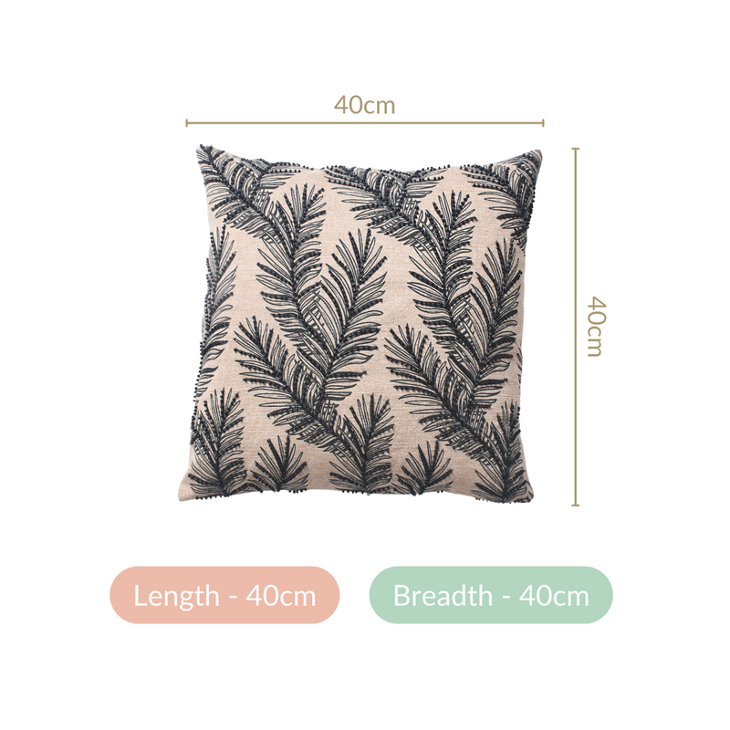 Sustainable Beaded Sofa Cushion Cover 15x15 Inch