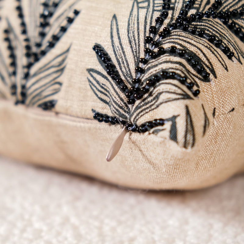 Sustainable Beaded Sofa Cushion Cover 15x15 Inch