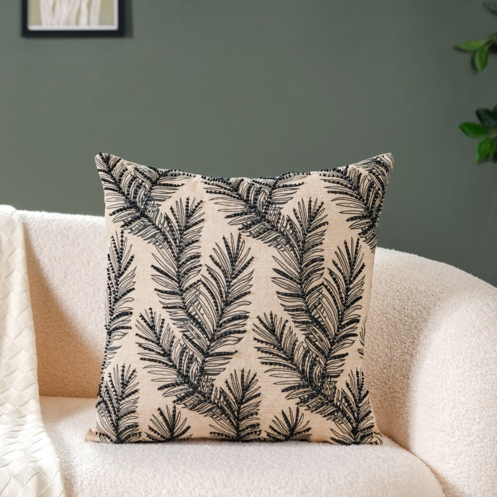 Grey beaded cushion sale