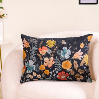 Garden Flora Beaded Couch Cushion Cover 20x14 Inch