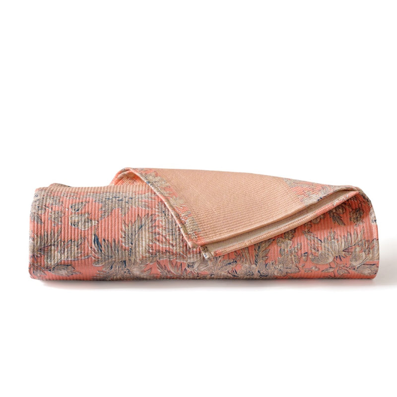 Chic Floral Cotton King Size Bed Cover Pink 102x93 Inch