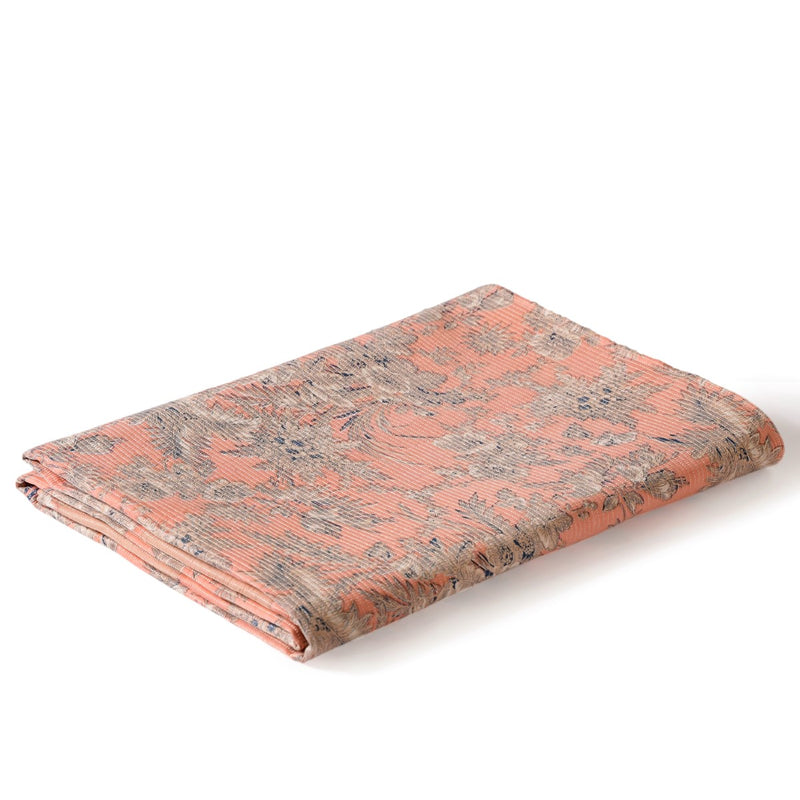 Chic Floral Cotton King Size Bed Cover Pink 102x93 Inch