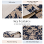 Cotton Floral Printed King Size Bed Cover Navy 102x93 Inch