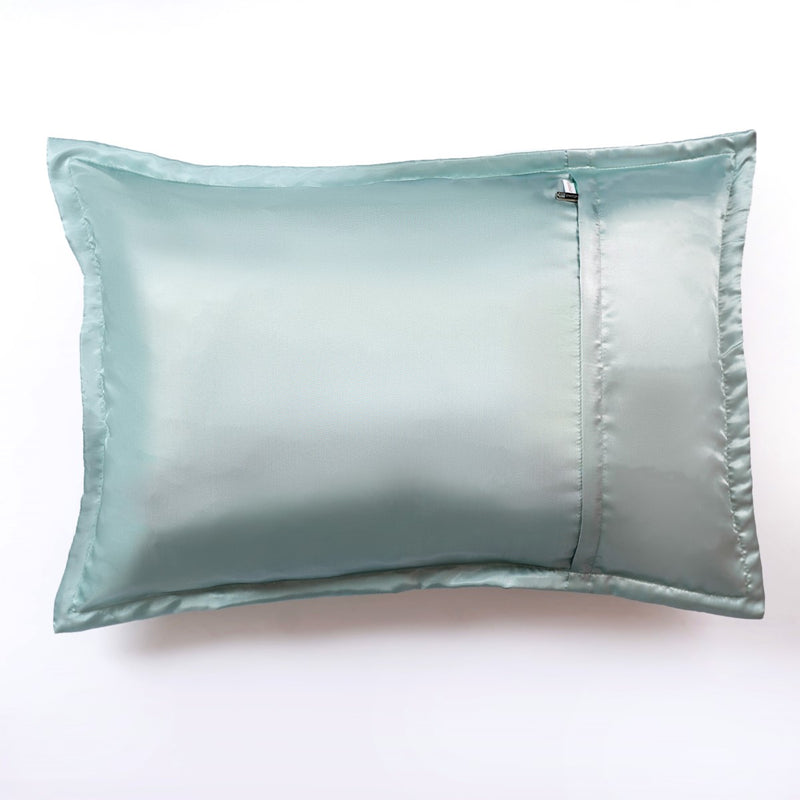 Classic Satin King Size Bed Cover And Pillow Case Set Of 3 Aqua Blue