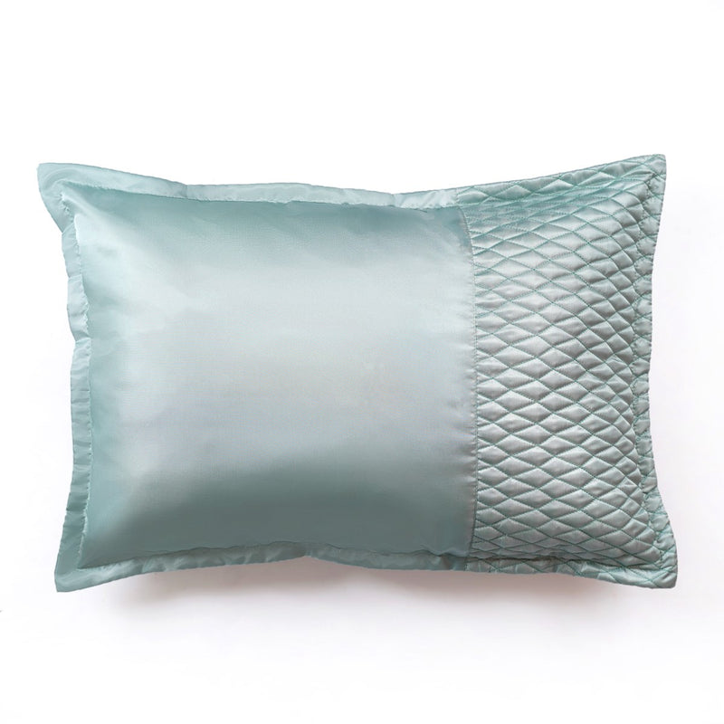 Classic Satin King Size Bed Cover And Pillow Case Set Of 3 Aqua Blue