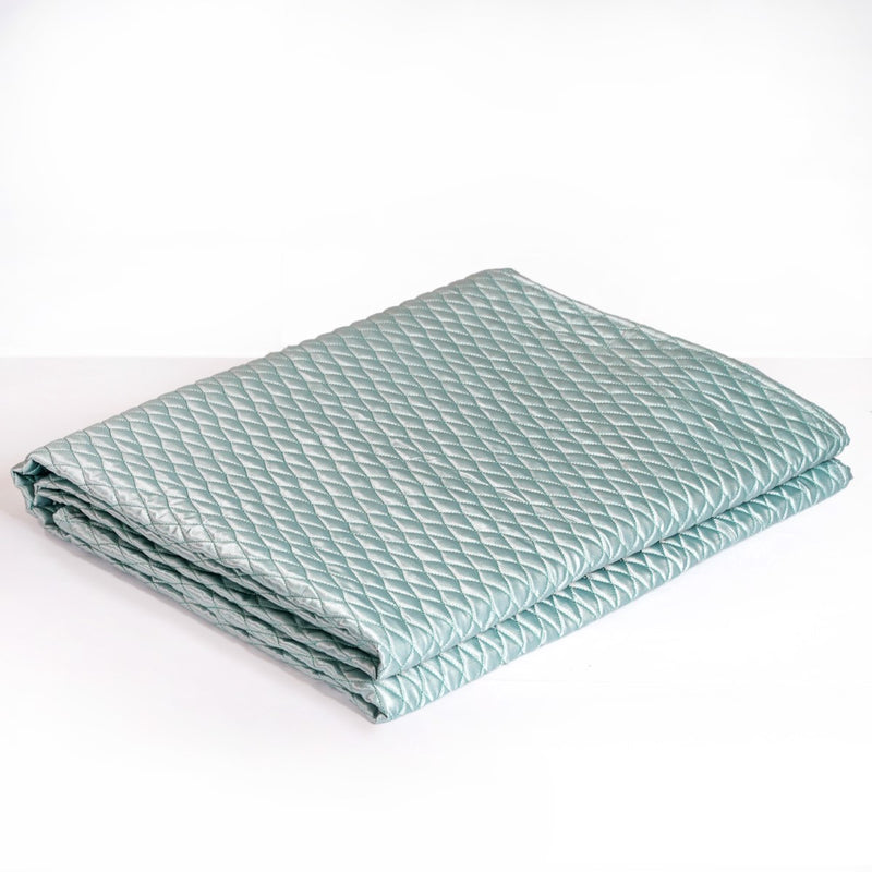 Classic Satin King Size Bed Cover And Pillow Case Set Of 3 Aqua Blue